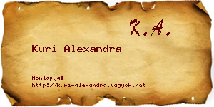 Kuri Alexandra névjegykártya